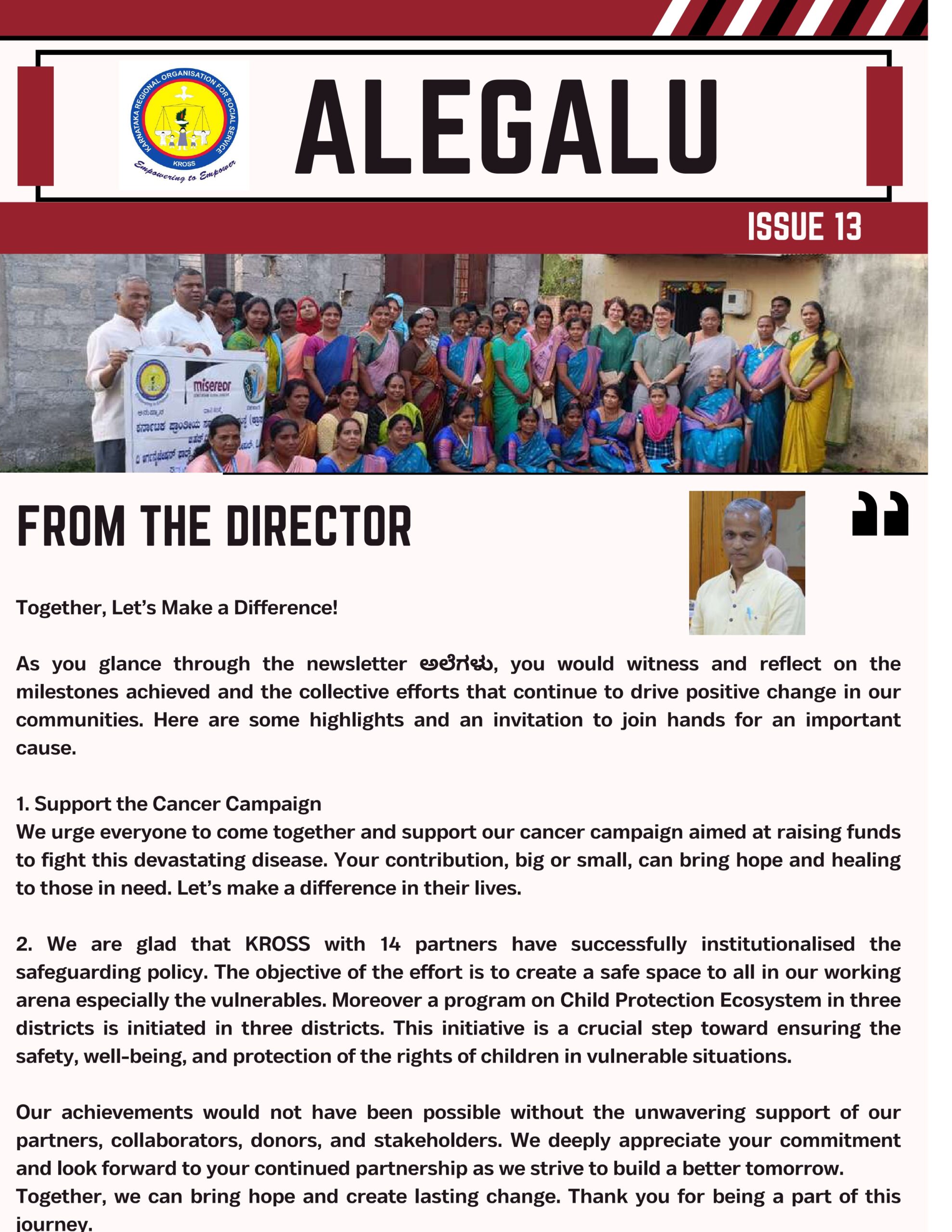 Alegalu Issue 13 Newsletter Cover
